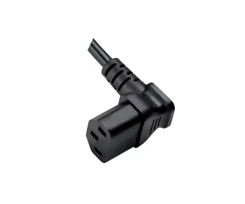 Mains cable England UK type G 10A to C13 90°, 0.75mm², approved: ASTA / SASO /HK and Singapore SM, black, length 1.80m