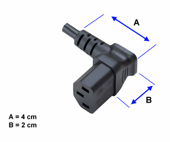 Cable de red Inglaterra UK tipo G 10A a C13 90°, 0,75 mm², homologado: ASTA / SASO /HK y Singapur SM, negro, longitud 1,80 m