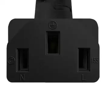 Netkabel Engeland UK type G 10A naar C13 90°, 0,75mm², goedgekeurd: ASTA / SASO /HK en Singapore SM, zwart, lengte 1,80m