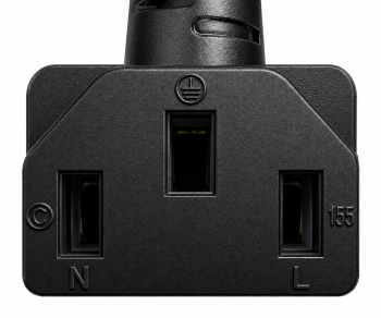 Καλώδιο δικτύου Αγγλίας τύπου G 10A σε C13 90°, 0.75mm², εγκεκριμένο: ASTA / SASO /HK και Singapore SM, μαύρο, μήκος 1.80m