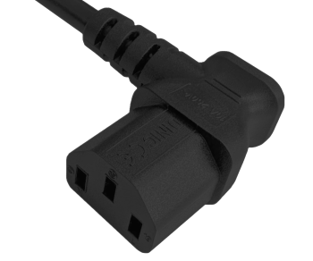 Mrežni kabel Anglija UK tip G 10A na C13 90°, 0,75 mm², odobreno: ASTA /SASO /HK in Singapur SM, črn, dolžina 2,00 m