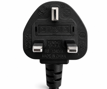 Καλώδιο δικτύου Αγγλίας τύπου G 10A σε C13 90°, 0.75mm², εγκεκριμένο: ASTA /SASO /HK και Singapore SM, μαύρο, μήκος 2.00m