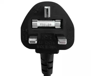 Cabo de rede Inglaterra Reino Unido tipo G 10A para C13, 0,75mm², aprovado: ASTA /SASO /HK e Singapura SM, preto, 1,80m