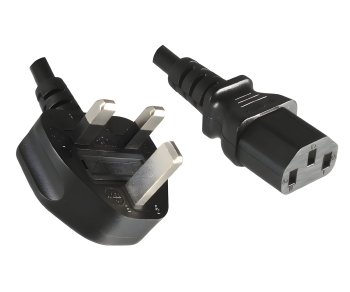 Võrgukaabel Inglismaa UK tüüp G 10A kuni C13, 0,75mm², kinnitatud: ASTA /SASO /HK ja Singapuri SM, must, 1,80m.