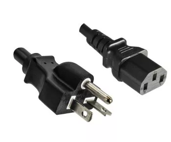 Mains cable America USA NEMA 6-20P to C13, SJT 14/3C 105°C, black, length 2.00m