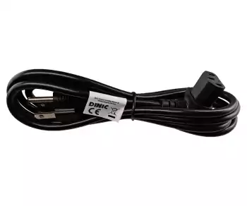 Maitinimo kabelis Amerika, JAV, NEMA 5-15P, B - C13 tipo, su kampu apačioje, AWG18, SVT, UL/CSA, juodas, 1,80 m ilgio