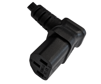 Cabo de alimentação América EUA NEMA 5-15P, tipo B - C13 inclinado na parte inferior, AWG18, SVT, UL/CSA, preto, comprimento 1,80m