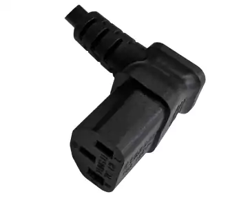 Maitinimo kabelis Amerika, JAV, NEMA 5-15P, B - C13 tipo, su kampu apačioje, AWG18, SVT, UL/CSA, juodas, 1,80 m ilgio