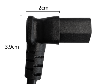 Cabo de alimentação América EUA NEMA 5-15P, tipo B - C13 inclinado na parte inferior, AWG18, SVT, UL/CSA, preto, comprimento 1,80m