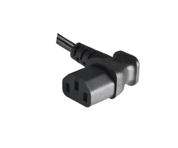 Power cable America NEMA 5-15P, type B to C13 90°, AWG18