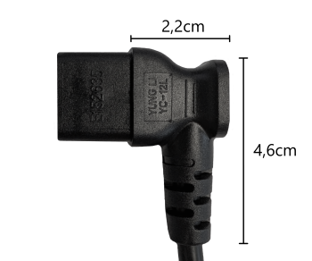 Cabo de alimentação América EUA NEMA 5-15P, tipo B - C13 inclinado para o lado, AWG18, SVT, UL/CSA, preto, comprimento 1,80m