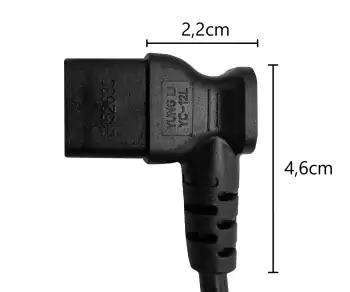 Maitinimo kabelis Amerika, JAV, NEMA 5-15P, B - C13 tipo, pasuktas į šoną, AWG18, SVT, UL/CSA, juodas, 1,80 m ilgio