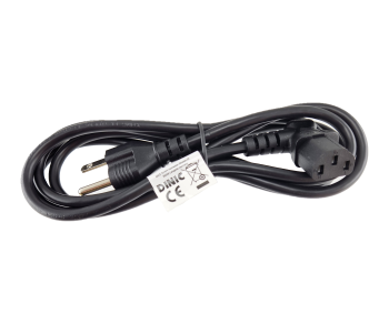 Cabo de alimentação América EUA NEMA 5-15P, tipo B - C13 inclinado para o lado, AWG18, SVT, UL/CSA, preto, comprimento 1,80m