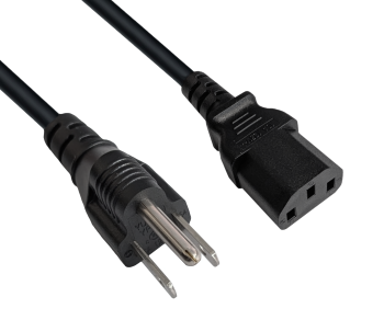 Netzkabel Amerika USA NEMA 5 - 15P, Typ B auf C13, AWG18, SJT, Zulassungen: UL/CSA, schwarz, Länge 3,00m