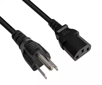 Netzkabel Amerika USA NEMA 5 - 15P, Typ B auf C13, AWG18, SVT, Zulassungen: UL/CSA, schwarz, Länge 1,80m