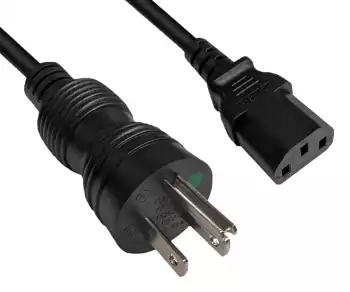 Maitinimo kabelis America USA Type B US NEMA 5-15P to C13, HOSPITAL GRADE, AWG18, SJT, UL, CSA, juodas, 1,80 m ilgio