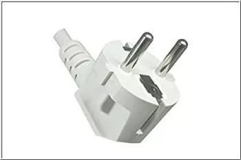 Power cord Europe CEE 7/7 90° to C13, 0,75mm², VDE, white, length 1,80m