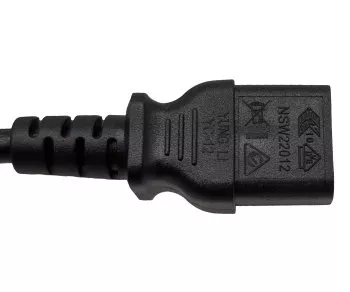 Kabel sieciowy Europa CEE 7/7 90° do C13, 1,5 mm², VDE, czarny, długość 10,00 m