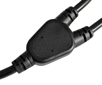 Sieťový kábel Y CEE 7/7 90° 1,20 m na 2x C13 0,80 m, 1 mm², VDE, čierny, dĺžka 2,00 m