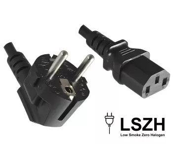 Netzkabel Europa LSZH, CEE 7/7 90° auf C13