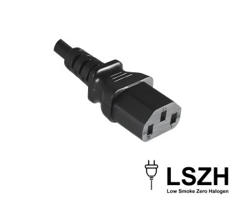 Netzkabel Europa LSZH, CEE 7/7 90° auf C13