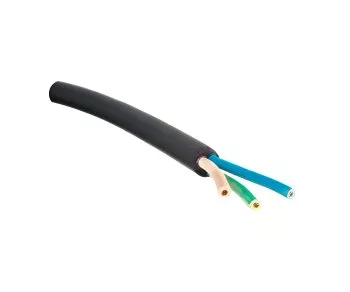 Netzkabel Gummi/Neopren 1.5 mm², CEE 7/7, Open-End 3cm abgemantelt, H07RN-F 3G, VDE, Länge 5,00m