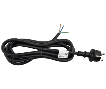 Netzkabel Gummi/Neopren 1.5 mm², CEE 7/7, Open-End 3cm abgemantelt, H07RN-F 3G, VDE, Länge 3,00m