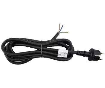 Netzkabel Gummi/Neopren 1.5 mm², CEE 7/7, Open-End 3cm abgemantelt, H07RN-F 3G, VDE, Länge 3,00m