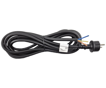 Netzkabel Gummi/Neopren 1.5 mm², CEE 7/7, Open-End 3cm abgemantelt, H07RN-F 3G, VDE, Länge 5,00m