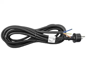 Netzkabel Gummi/Neopren 1.5 mm², CEE 7/7, Open-End 3cm abgemantelt, H07RN-F 3G, VDE, Länge 5,00m