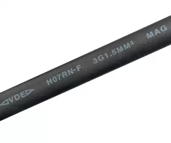 Netzkabel Gummi/Neopren 1.5 mm², CEE 7/7, Open-End 3cm abgemantelt, H07RN-F 3G, VDE, Länge: 10,00m