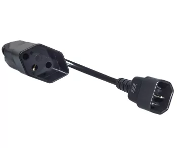 Mains cable Switzerland type J to C14, 0.75mm², approval: SEV, black, length 0.30m