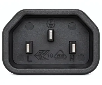 Cablu de rețea Elveția tip J la C14, 0,75mm², omologare: SEV, negru, lungime 0,30m