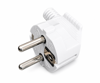 Cabo de extensão de contacto de terra 1,5mm², CEE 7/7 90° para CEE 7/3, ficha para tomada, branco, comprimento 5m