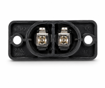 DINIC IEC 60320-C8 Priză de încastrare cu fixare prin șuruburi, 2,5 A, 250 V~, ambalaj în vrac
