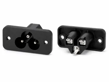 DINIC IEC 60320-C6 Einbaubuchse zum Schrauben, 2,5 A, 250 V~, Bulk Verpackung
