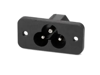 DINIC IEC 60320-C6 Einbaubuchse zum Schrauben, 2,5 A, 250 V~, Bulk Verpackung