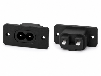 DINIC IEC 60320-C8 Einbaubuchse zum Schrauben, 2,5 A, 250 V~, Bulk Verpackung