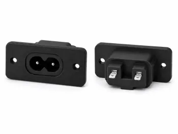 DINIC IEC 60320-C8 Einbaubuchse zum Schrauben, 2,5 A, 250 V~, Bulk Verpackung
