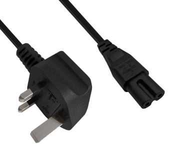 Καλώδιο δικτύου Αγγλίας τύπου G 3A έως C7, 0.75mm², έγκριση: BSI, UKCA, μαύρο, μήκος 1.80m