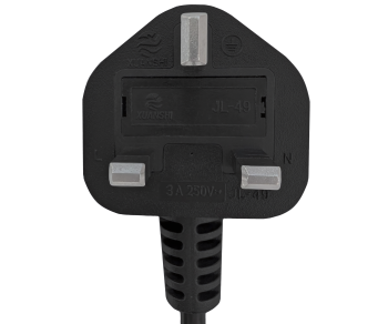 Καλώδιο δικτύου Αγγλίας τύπου G 3A έως C7, 0.75mm², έγκριση: BSI, UKCA, μαύρο, μήκος 1.80m