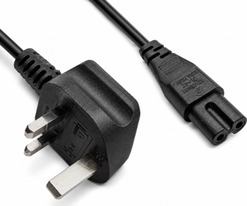 Καλώδιο δικτύου Αγγλίας τύπου G 3A έως C7, 0.75mm², έγκριση: BSI, UKCA, μαύρο, μήκος 1.80m