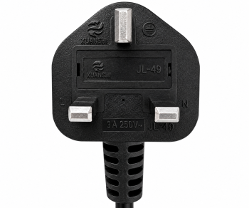 Καλώδιο δικτύου Αγγλίας τύπου G 3A έως C7, 0.75mm², έγκριση: BSI, UKCA, μαύρο, μήκος 1.80m