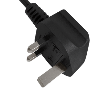 Cabo de rede England UK tipo G 10A para C13, 0,75mm², aprovação: BSI Kitemark, UKCA, preto, comprimento 1,80m