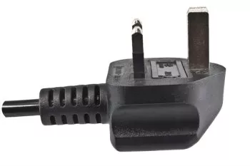 Power cord England UK type G 10A to C13, 0,75mm², approval: BSI Kitemark, black, length 1,80m