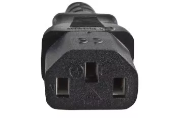 Power cord England UK type G 10A to C13, 0,75mm², approval: BSI Kitemark, black, length 1,80m