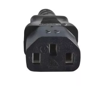 Mains cable England UK type G 10A to C13, 0.75mm², approval: BSI Kitemark, UKCA, black, length 1.80m