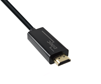 DisplayPort auf HDMI Kabel, DP 20pol auf HDMI Stecker, Auflösung max. 1920x1080p bei 60Hz, schwarz, DINIC Box mit Euroloch, 2,00m