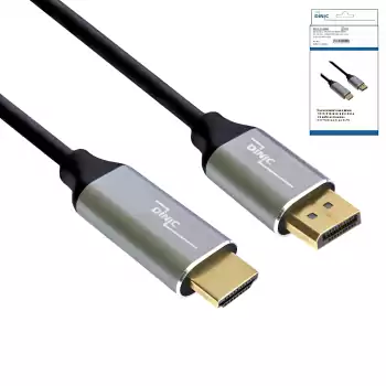 Cable DINIC Premium Displayport a HDMI, 4K@60Hz, 3D, HDR, 2 m