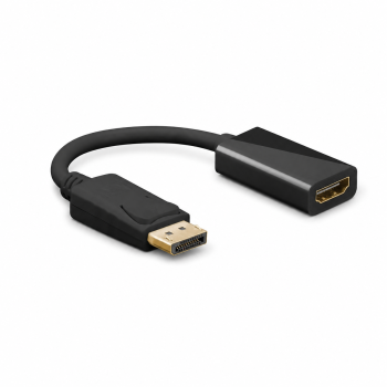 Adapteri DisplayPort 1.4 uros HDMI tyyppi A naaras, DP 1.4 HDMI, 4K*2K@60Hz, 3D, musta, DINIC-kotelo, jossa on euroreikä, 0,10m